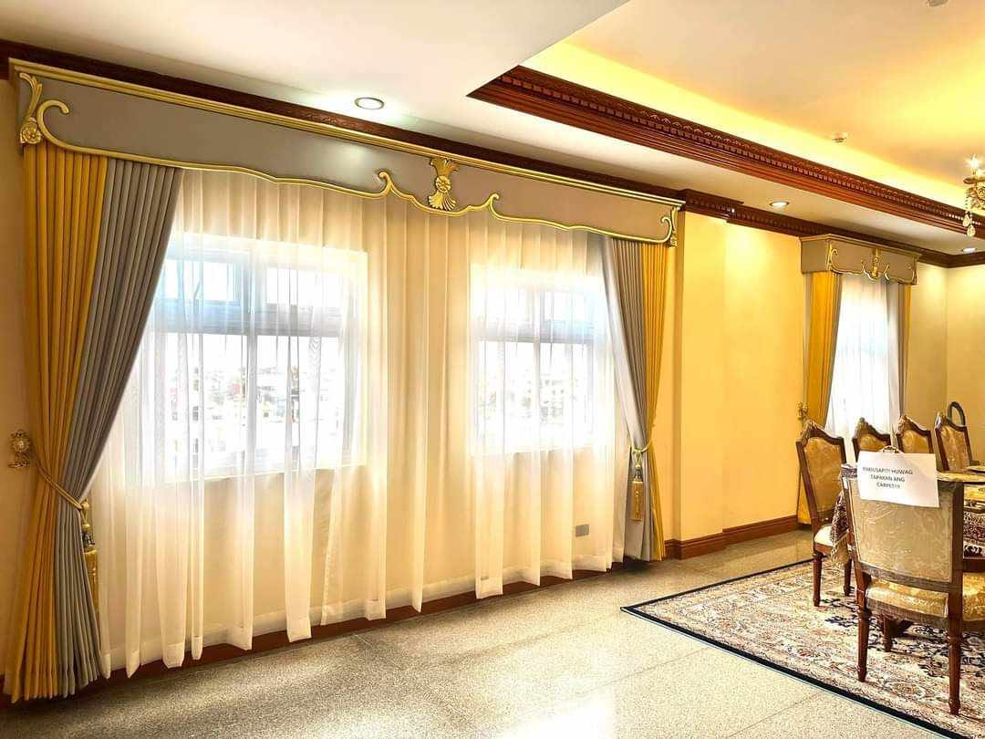 Custom made-to-order curtains in a living room